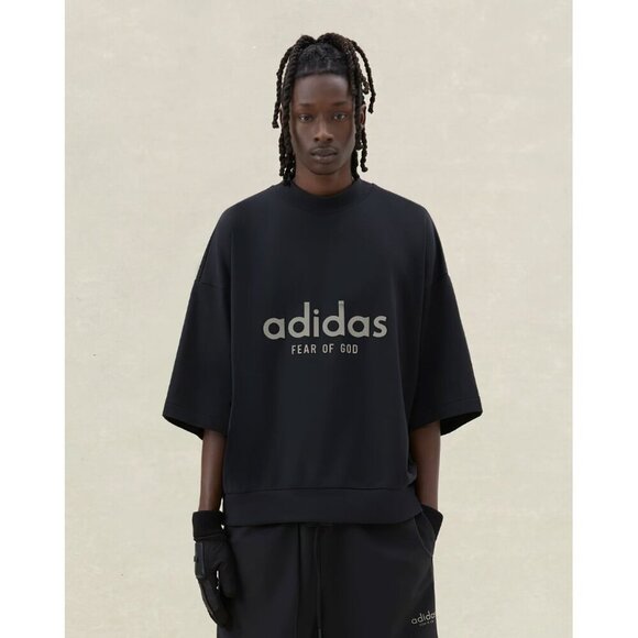 Fear of God Men's Athletics Heavy Jersey 3/4 Mock Tee Shirt Black L - Picture 9 of 12